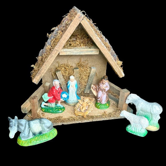 Vintage Nativity Christmas Crèche Fontanini Figures Hand Painted XMAS Italian - Picture 1 of 9
